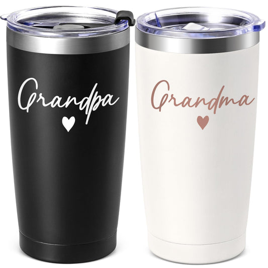 Lifecapido Gifts for Grandparents, Grandparents Gifts, Grandma Grandpa 20oz Tumbler Set, Grandma Grandpa Gift, Grandparent Christmas Birthday Mothers Day Gift for Grandparent