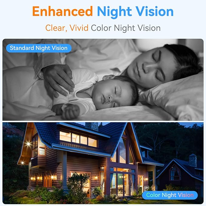 Magnetic Security Camera Wireless - 2K HD Video, AI Motion Detection, Battery Powered, Ease of Setup, 2-Way Audio,IR Color Night Vision, Waterproof, Outdoor & Indoor Surveillance