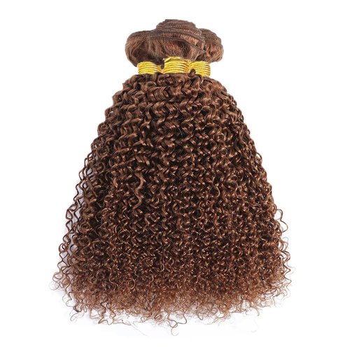 Giginger Bundles Human Hair 18 20 22 Inch Color 30 Light Brown Jerry Curly Wave Bundles Human Hair Unprocessed Quick Weave Soft Sewn In Hair Extensions for Black Women