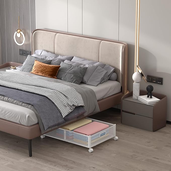 Under Bed Storage Containers, Under Bed Shoe Storage With Wheels, Foldable Bedroom Storage Organization with Handles, Under Bed Storage Bins Drawer For Clothes, Blankets And Shoes, Bedding