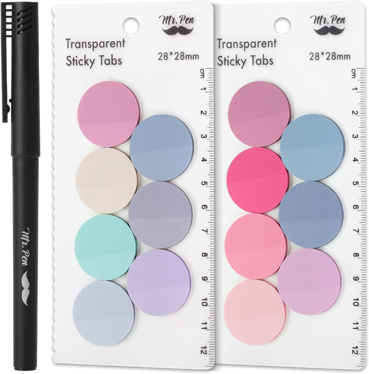 Mr. Pen- Transparent Sticky Note Set, 560Sheets, Colorful, Round Transparent Sticky Notes Set