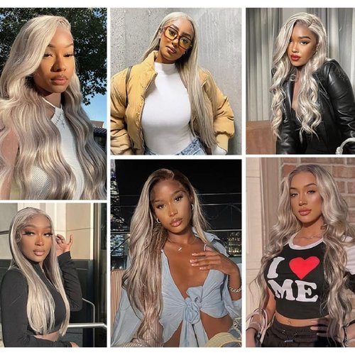Giginger Bundles Human Sliver GREY 20 22 24 inch Body Wave Human Hair Bundles Unprocessed Quick Weave Soft Sewn In Hair Extensions for Black Women