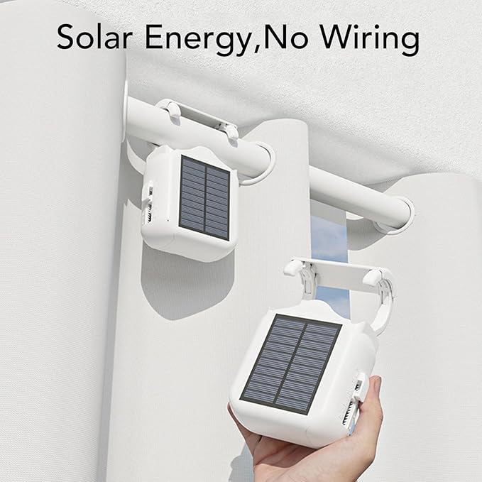 Bewinner Bewinner Automatic Curtain Opener Solar Powered, Smart Curtain Motor with APP & Remote Control, Compatible with Roman Rod U I Track, Voice Control for Home, Timed Auto Curtains Closer