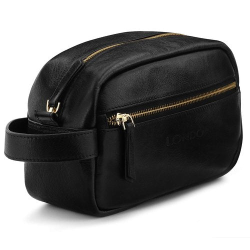 Londo Genuine Leather Travel Toiletry Bag – Makeup, Shaving Organizer, Dopp Kit for Men & Women, Durable & Stylish Travel Accessory
