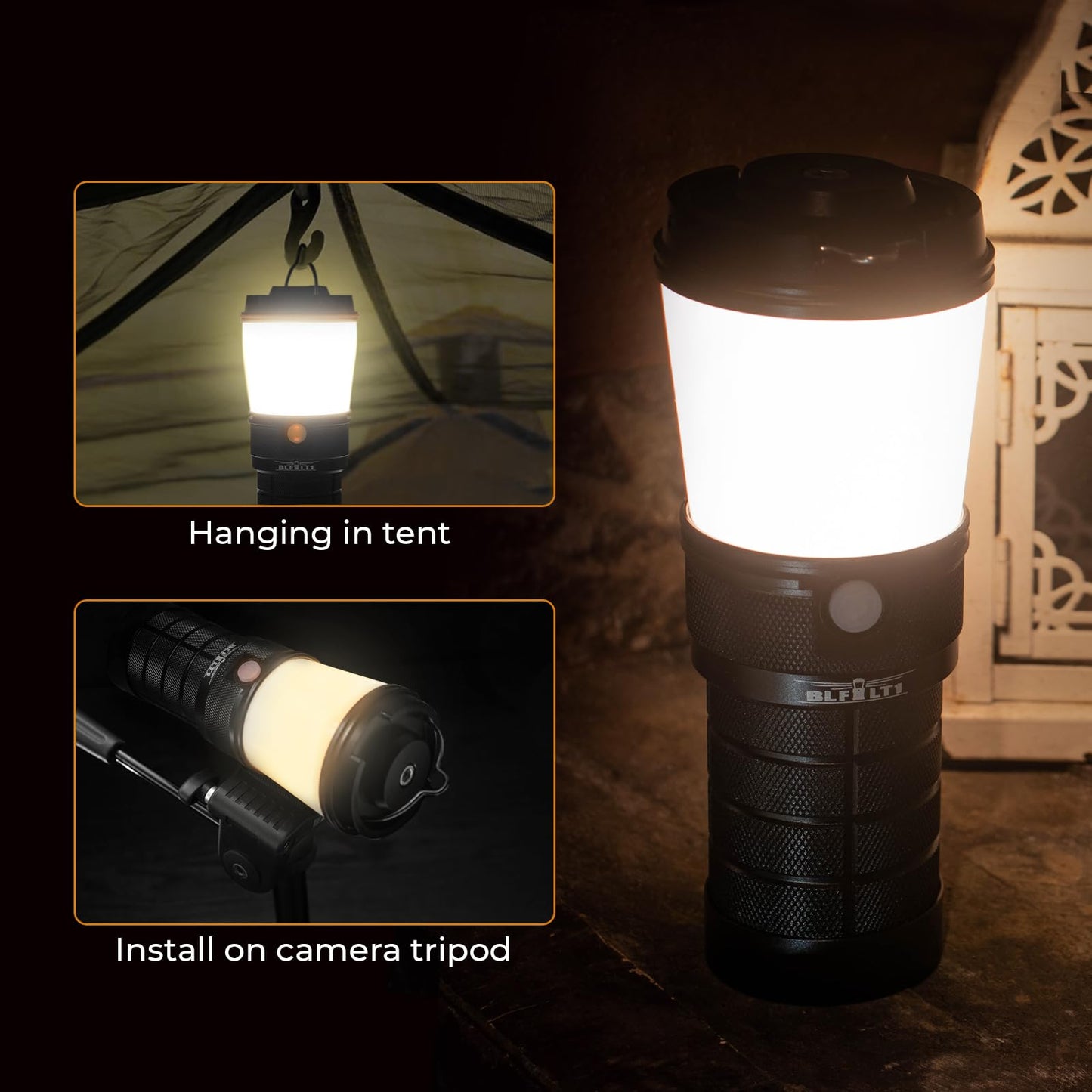 Sofirn BLF LT1 Camping Lantern Rechargeable, Led Lantern with 8X LH351D LED, 24 Hours Runtime in Medium Mode, Perfect Lantern Flashlight for Camping, Power Outages, Hiking, Fishing