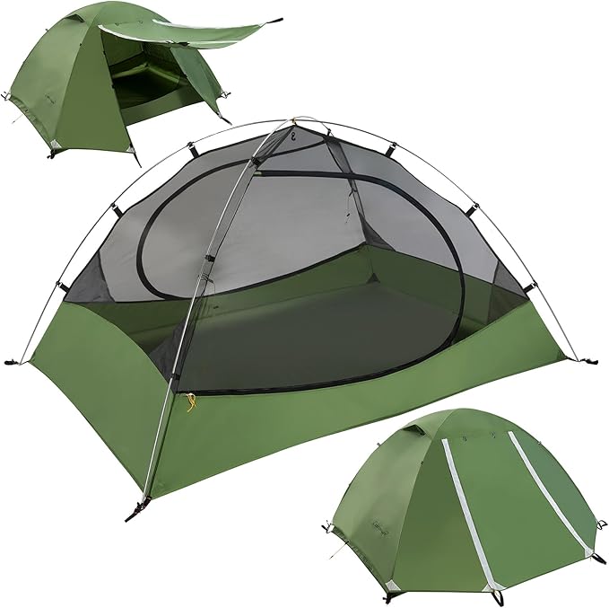 Clostnature Polaris Lightweight Backpacking Tent - 1/1.5/2/3/4/6 Person Ultralight Waterproof Camping Tent, 3 Season Large Size Easy Setup Tent for Family, Outdoor, Hiking and Mountaineering