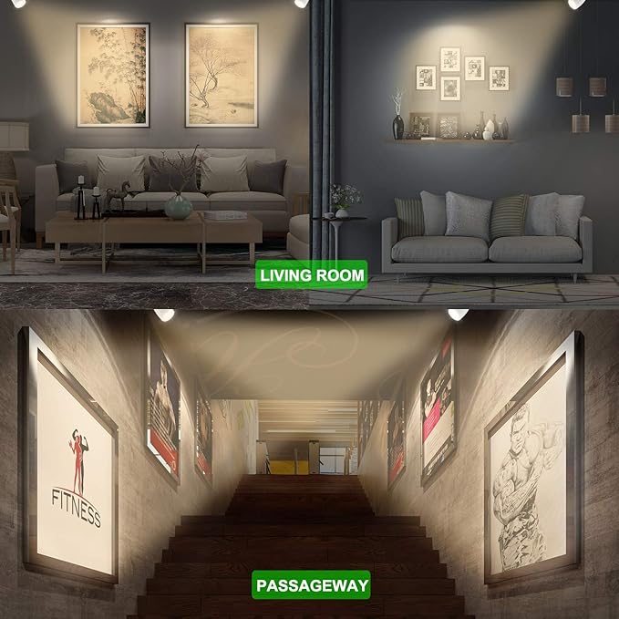 HONWELL Wireless LED Spotlights 2 Pack Accent Light Puck Lights with 2 Remote, Indoor Closet Lights with Rotatable Head,Stick on Artwork Lighting, Picture Light for Paintings