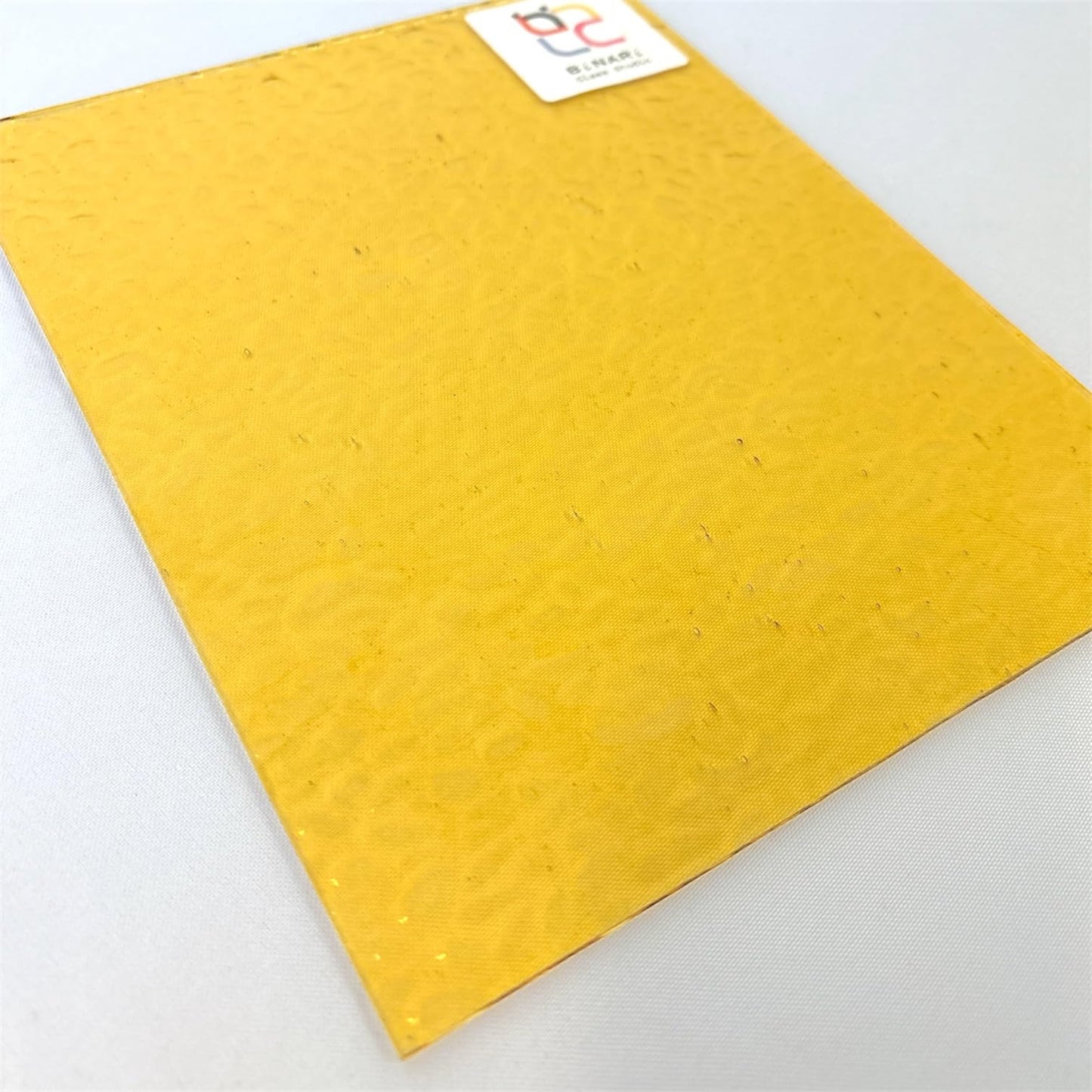 Wissmach Stained Glass Sheet: Light Amber English Muffle (8"x12""-1 Sheet) | Curated by BiNARi Glass Studio"