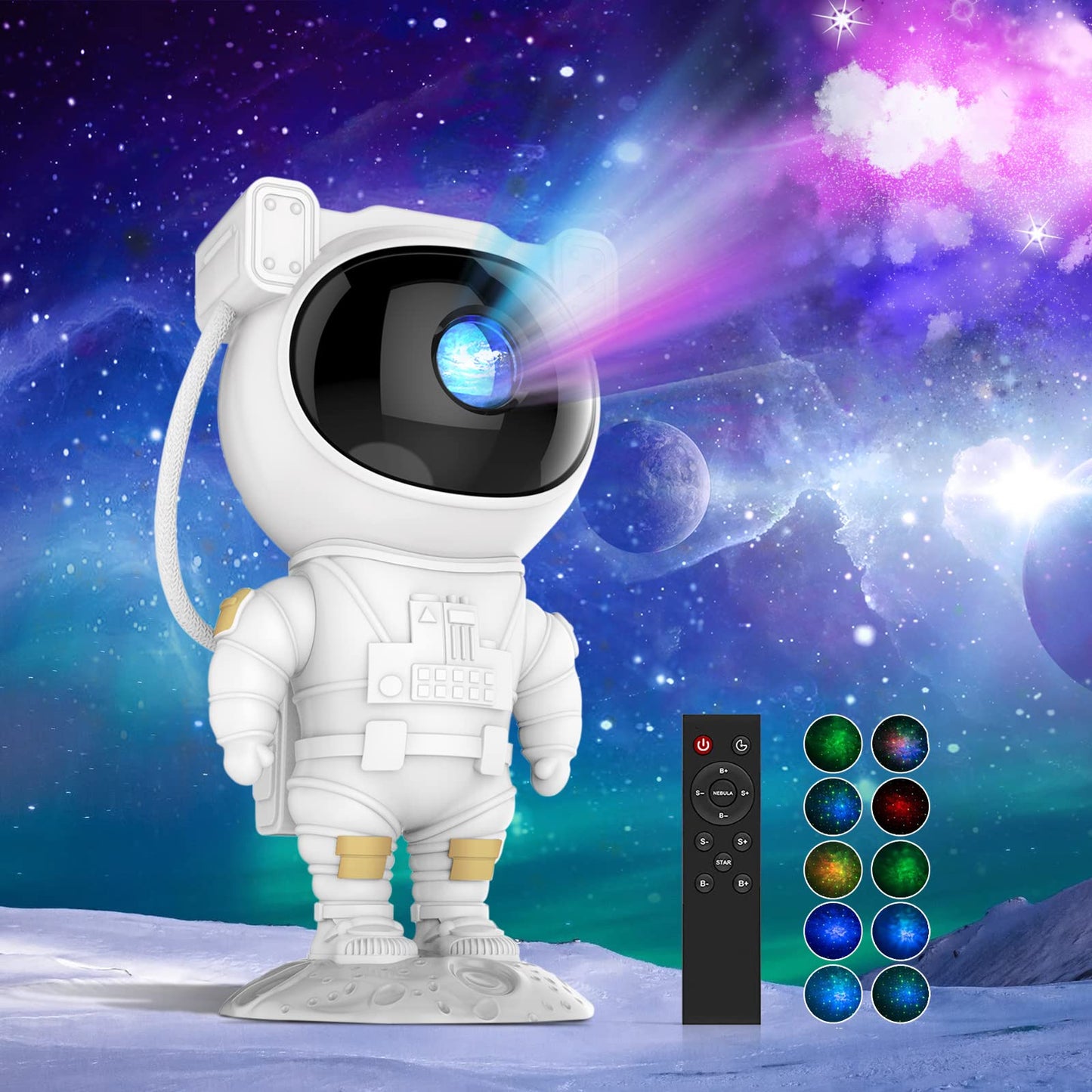 Gemmac Astronaut Galaxy Projector, Nebula Galaxy Projector Star Night Light Ceiling LED Star Projector Lamp with Timer and Remote Control for Adults Bedroom Party Birthday Decorations Gifts
