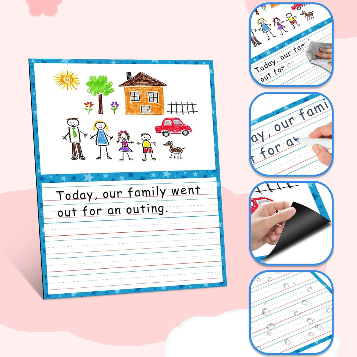 Giant Magnetic Dry Erase Handwriting Paper for Classroom Whiteboards – Reusable Writing Chart with Lined Paper Design, Perfect for Handwriting Practice, Homeschooling, and Teacher Essentials