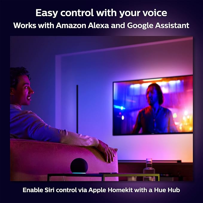 Philips Hue Signe Smart Table Lamp, White - White and Color Ambiance LED Color-Changing Light - 1 Pack - Control with Hue App - Compatible with Alexa, Google Assistant, and Apple Homekit
