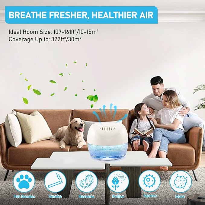 Purifier Air Washer, Air Fresher Aroma Diffuser for Home, Office, Air Purifier with Night Light (White)