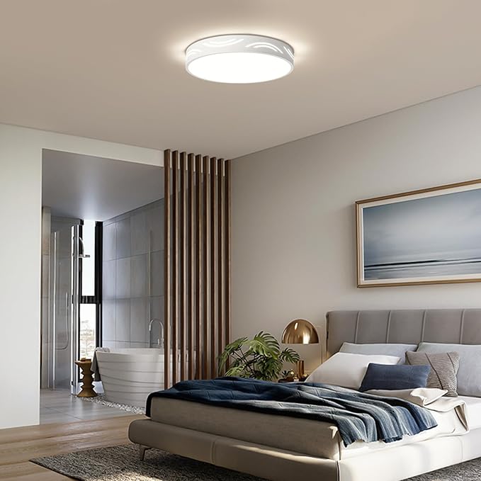 Modern Dimmable Ceiling Light Fixture,5CCT in One LED Flush Mount Kitchen Lights,Round Close to Ceiling Lamp for Bedroom Living Room Hallway Entryway Laundry Room Bathroom(White,15.75 in,ETL Listed)
