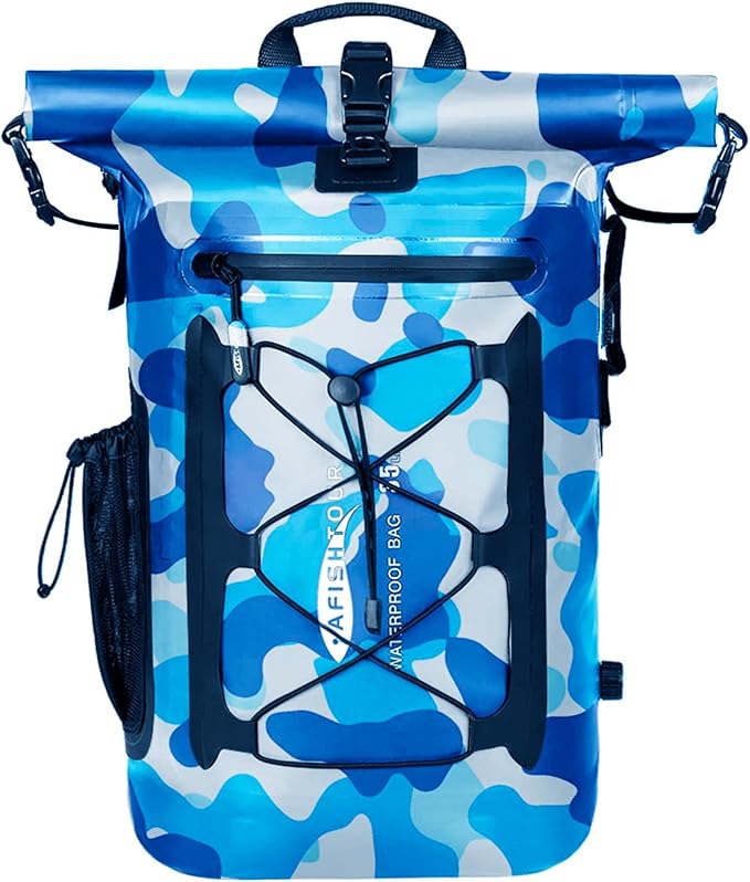 Waterproof Backpack for Men and Women - Roll-Top Floating Dry Bag Backpack for Kayaking, Rafting, Boating, Beach (Black)