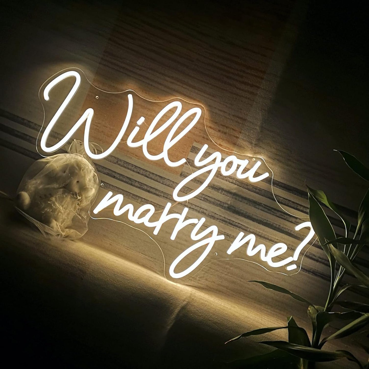 Will You Marry Me Neon Sign 25.2"×15"" Warm White with Lights for Proposal Wedding Decorations Marry Me Sign for Engagement Romantic Neon Sign Wall Art for Wife (25 x 15)"