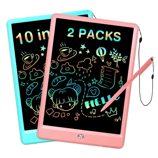 EooCoo Toys for Ages 3-6, Drawing Board 2 Pack, 10 Inch LCD Writing Tablet, Electronic Drawing Tablet, Girl/Boy Birthday Gift, Kids Toys, Drawing Pad Girls Gifts, Kids Travel Essential