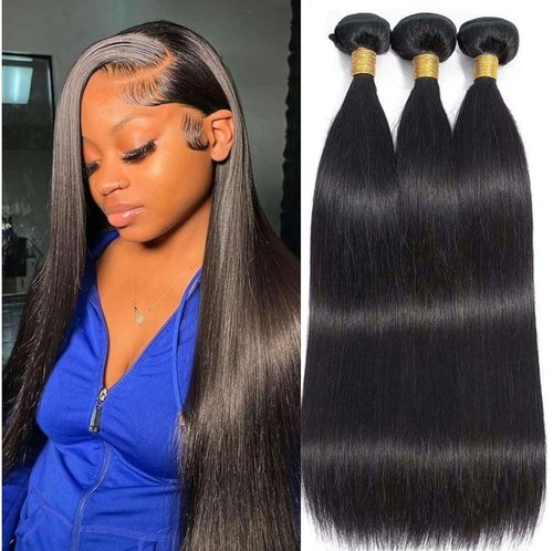 Giginger Bundles Human Hair 20 22 24 Inch Human Hair Bundles Natural Black Unprocessed Quick Weave Soft Sewn In Hair Extensions for Black Women