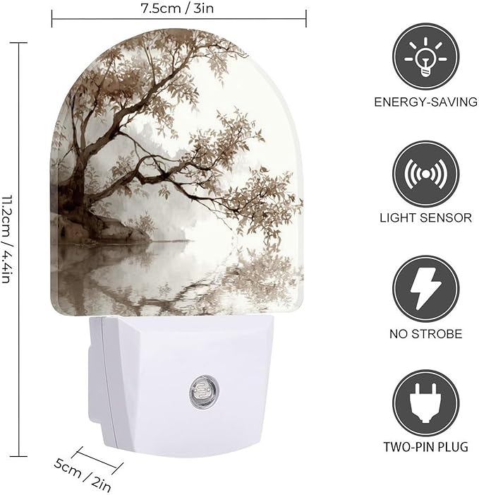 Night Lights Plug Into Wall, Misty Wash LED Smart Light Sensor Night Light Auto Dusk to Dawn for Hallway, Bedroom, Bathroom, Stairway