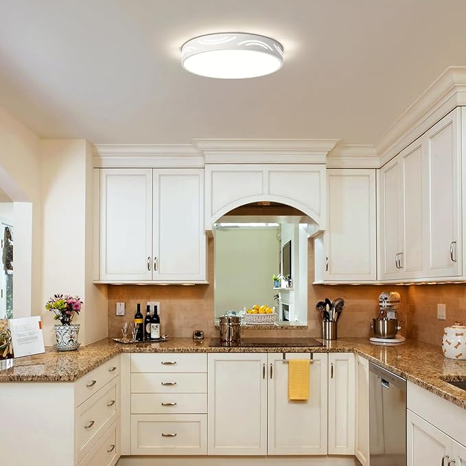 Modern Dimmable Ceiling Light Fixture,5CCT in One LED Flush Mount Kitchen Lights,Round Close to Ceiling Lamp for Bedroom Living Room Hallway Entryway Laundry Room Bathroom(White,15.75 in,ETL Listed)