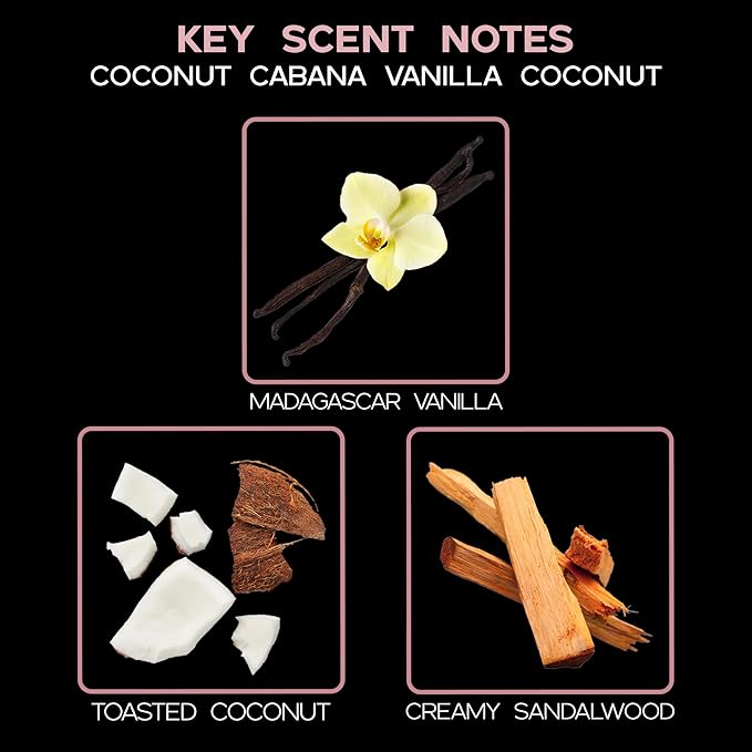 LOVSPA Coconut Cabana Diffuser Oil - Luxury Essential Oils for Diffuser Refill & Air Freshener Room Spray - Long-Lasting & Natural Home Fragrance, Scented Oil for Diffusers, USA Made, 4oz