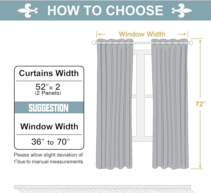 ChrisDowa 100% Blackout Curtains for Bedroom with Black Liner, 2 Thick Layers Total Blackout Thermal Insulated Grommet Window Curtains 2 Panels Set (Brown, 52 x 72 Inch)