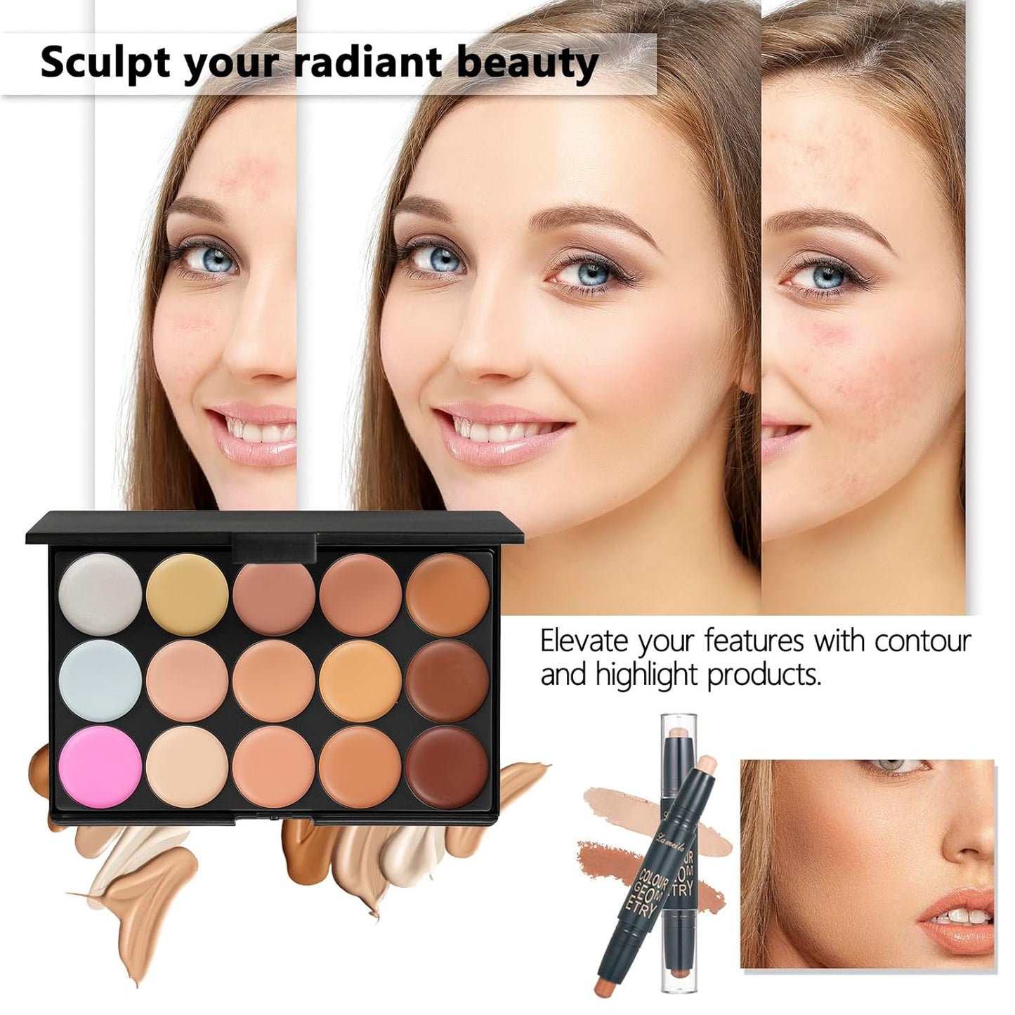 Makeup Kits Makeup Kit for Women Full Kit Makeup Set for Women Foundation Face Primer Eyeshadow Concealer Lipstick Makeup Bag Makeup Sets for Teens