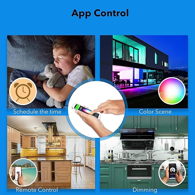 LED Under Cabinet Lighting Hardwired, Smart Adjustable White and RGB Dimmable Lights for Under Cabinets in Kitchen, Compatible with Alexa Google, App Control and Remote Included 2-Pack (2-Bar 24 Inch)