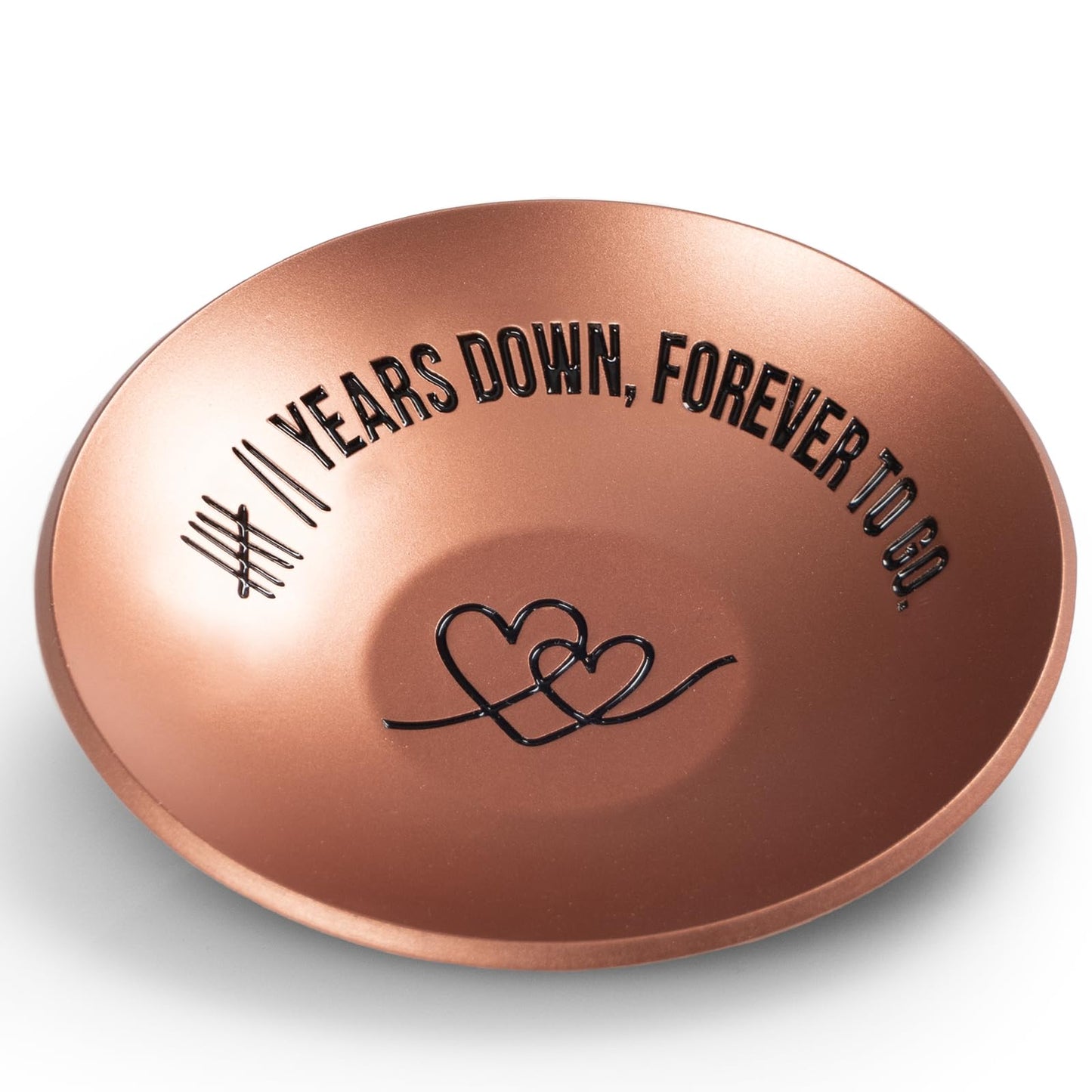 PuGez 7 Year Anniversary Copper Gifts for Her/Him, 7th Wedding Anniversary for Wife Husband, 4" Ring Holder Dish Jewelry Tray - Unique Decoration Ideas Copper Gift for Men Women Couple