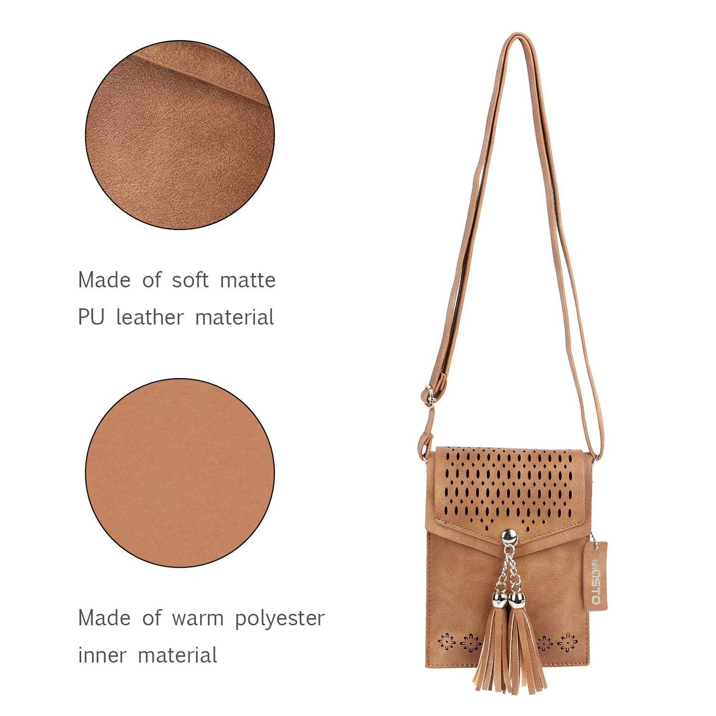seOSTO Womens Small Crossbody Bag For Woman, Tassel Wallet Purse，Gifts For Teenage Girls