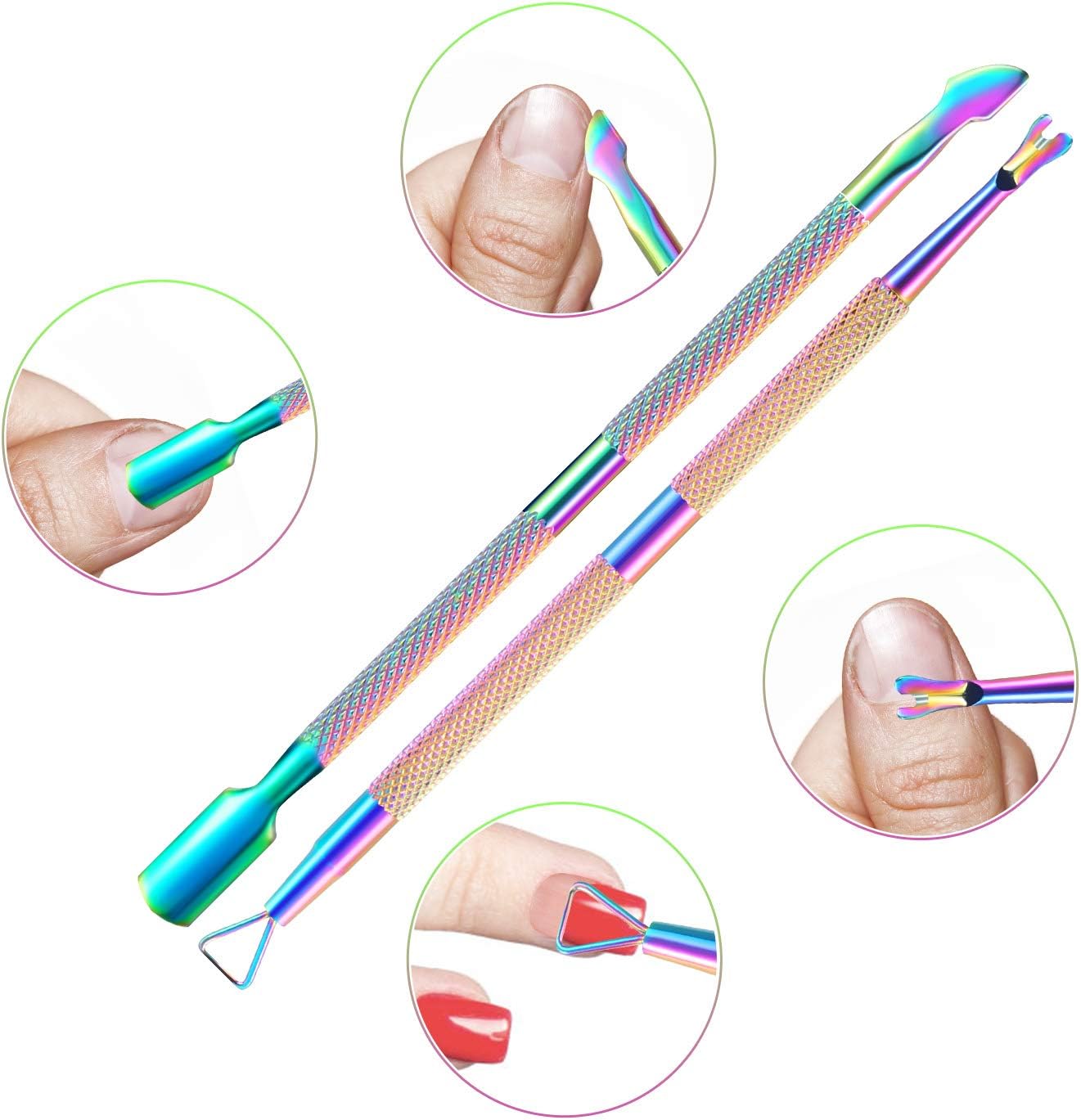 Cuticle Trimmer Cuticle Remover with Cuticle Pusher, XUNXMAS Professional Stainless Steel Durable Pedicure Manicure Tools Cutter Nipper Scissor Clipper for Fingernails and Toenails Dead Skin