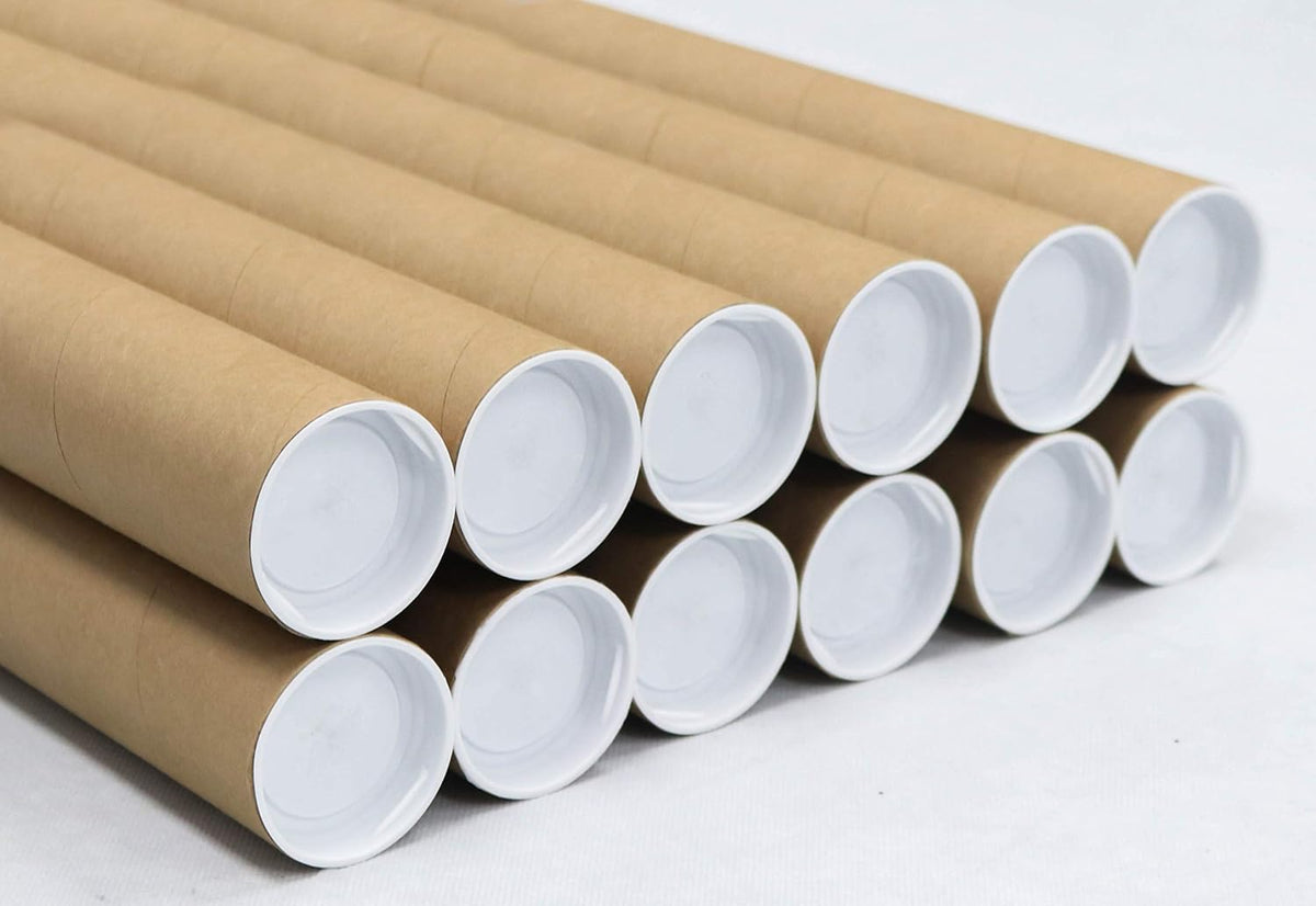 MagicWater Supply Mailing Tube - 2 in x 30 in - Kraft - 12 Pack - for Shipping and Storage of Posters, Arts, Crafts, and Documents