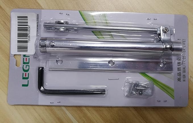 zeng Automatic Door Closer, 304 Stainless Steel, Surface Mounted, Adjustable Spring, Commercial and Residential (Silver)