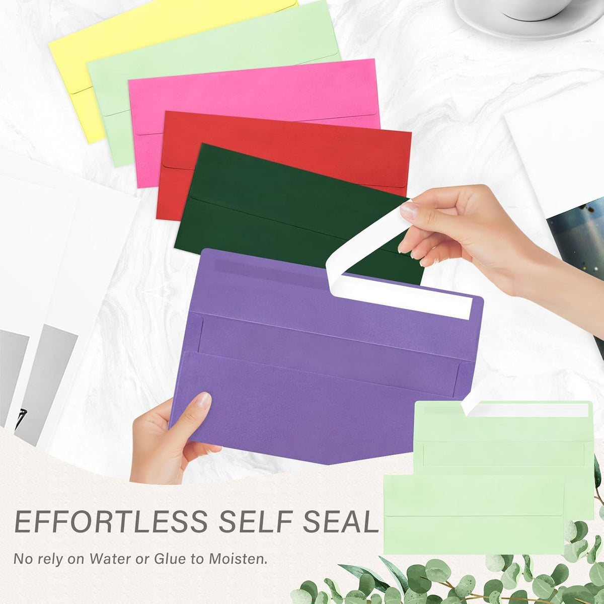 200 Pack #10 Business Envelopes, Self Seal Standard Light Green Envelopes for Secure Business & Legal Mailing, Office, Checks, Letter, Invoices, 4 1/8 x 9 1/2 Inches
