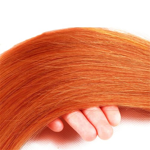 Giginger Bundles Human Hair 18 20 22 inch Orange Straight Bundles 350 Color Human Hair Unprocessed Quick Weave Soft Sewn In Hair Extensions for Black Women