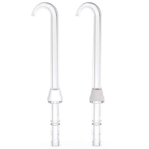 Waterpik Water Flosser for Teeth, Portable Electric Compact for Travel and Home - Nano Plus, WP-320 & DT-100E Implant Denture Replacement Tips Water Flosser Tip Replacement, Clear, 2 Count