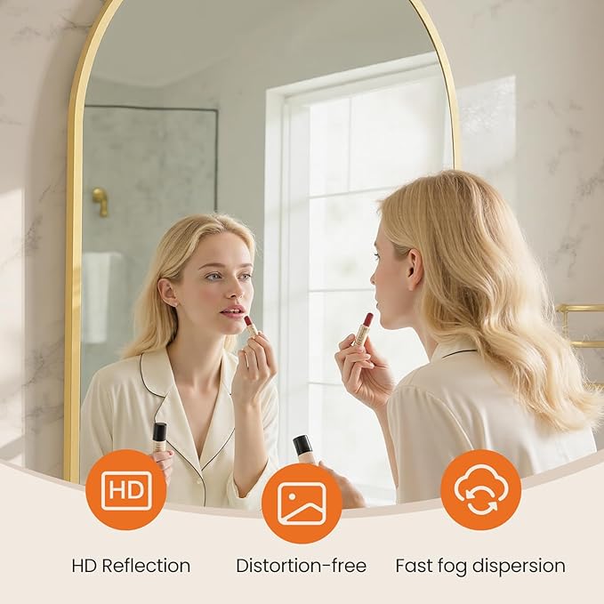 Sweetcrispy 20"x31" Arched Gold Bathroom Mirrors for Wall, Bathroom Mirrors for Over Sink, Wall Decor for Bathroom, Entryway, Bedroom, Vanity