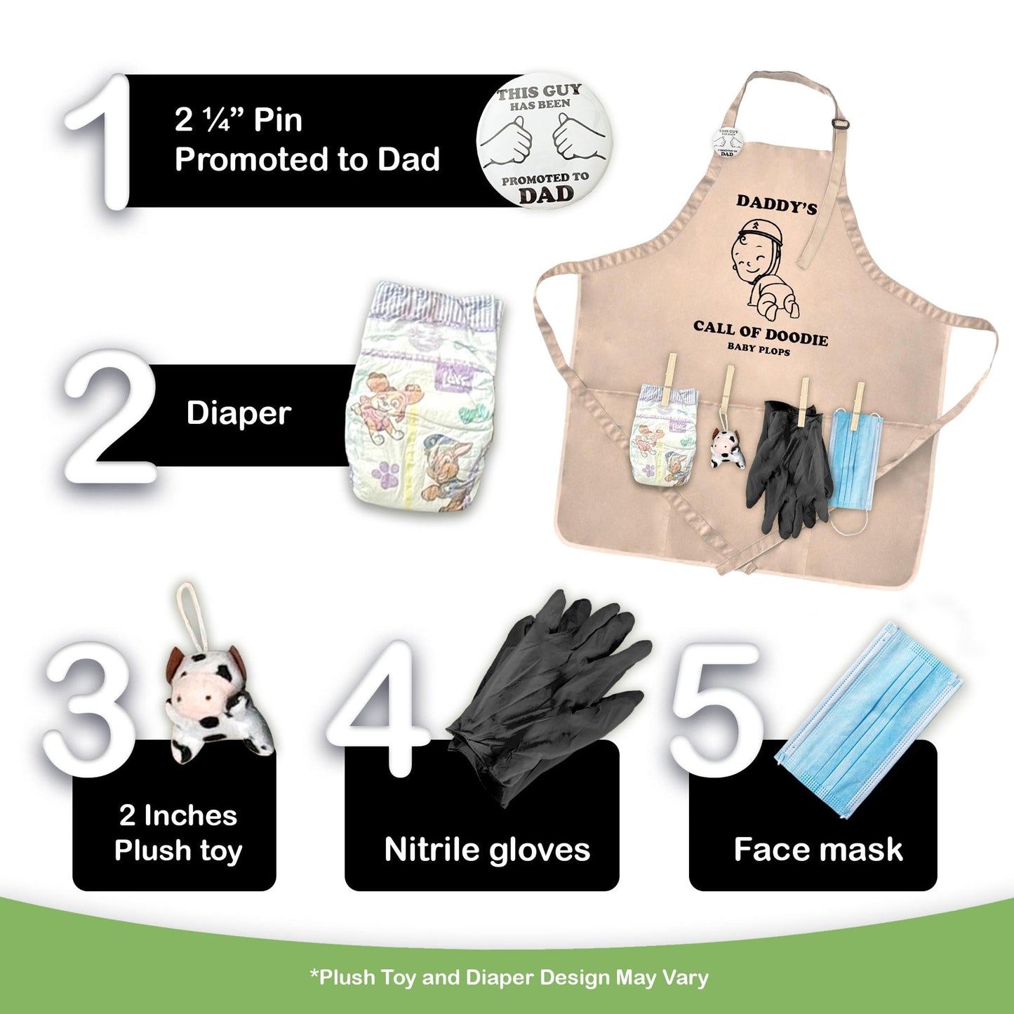MUNIFICENCE Daddys Call Of Doodie Beige Apron Great Gift for New Dad to be