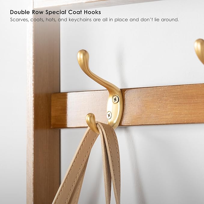 Modern Natural Rattan Coat Rack with 3 Flip Drawers Free Standing 3Tier Shoe Storage Rack for Heels and Slippers Entrance Hallway Entryway Organizer(70x17x186cm)