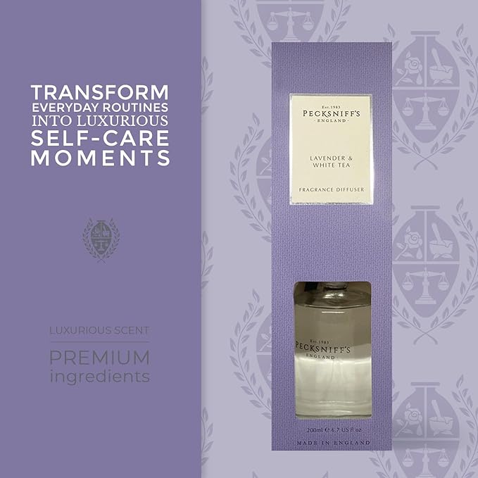 Pecksniff's Lavender & White Tea Diffuser | 200 ml/6.76 Fl Oz