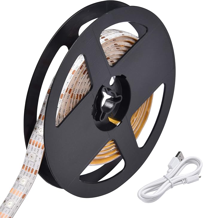 AW 6.6ft LED Strip Light APP Control Music Sync Color Changing WiFi Smart 120 LEDs Ambient Lamp Compatible with Alexa & Google Assistant for Bedroom Gaming Room