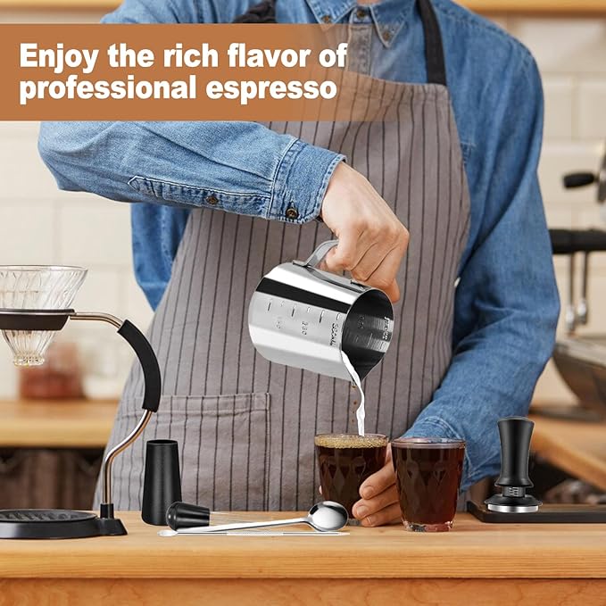 22 PCS Espresso Accessories Kit, Spring Loaded Calibrated Tamper, Spring Loaded Calibrated Tamper, WDT Tool and Dosing Funnel Set Fits Delonghi 58 mm Espresso Coffee Machines and Portafilter