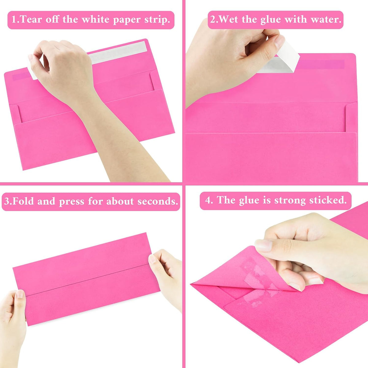 50 Pack #10 Business Envelopes, Rose Standard Envelopes Self Seal, Letter Size Mailing Envelopes for Checks Letters Invoices Statements Christmas Birthday Graduation Wedding, 4 1/8 x 9 1/2 Inch