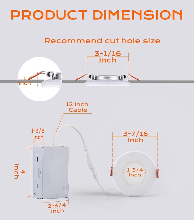 [6 Pack] CLOUDY BAY 3 Inch RGB Smart Recessed Lighting with Gradient Accent Light and Night Light,2700K~6500K,7W Recessed Lights Ultra-Thin Downlight Compatible with Alexa and Google Home Assistant
