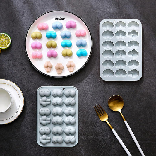 1 Pcs Funny Shape Silicone Mold for Birthday Single Party Baking Pan Handmade DIY Mousse Chocolate Fondant Soap Cake Ice Cube Mould Tool Novelty Cake Pans Set Kit H9-2