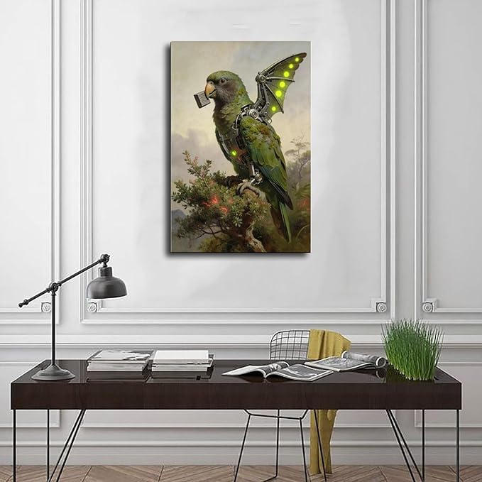 Framed Mechanical Fantasy Wall Art for Modern Living Room Industrial Sci Fi Decor Statement Piece 08x12inch(20x30cm)