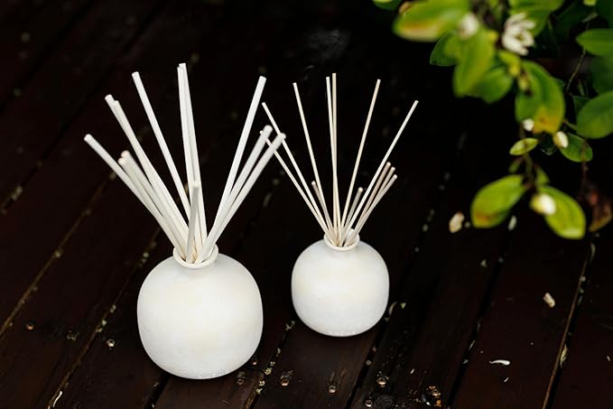 Blueme Focus Diffuser | Eucalyptus & Lime | 16.91 Fl Oz - Refillable Wellness Diffuser, Contains Essential Oil, Sustainable, Hand Finished, Premium, Luxury Ceramic, Natural Rattan Reeds | Large