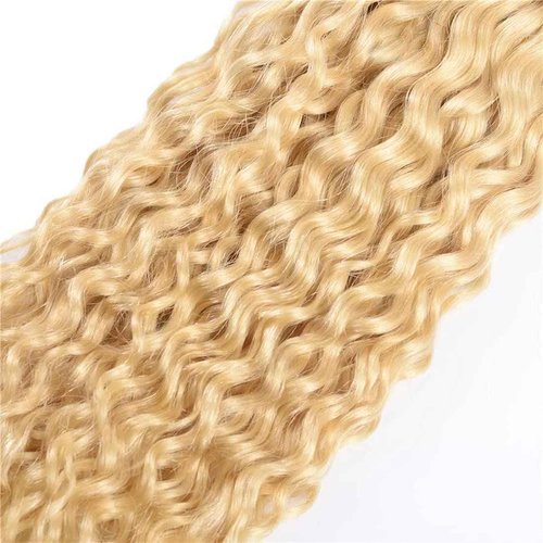 Habiliana Bundles Human Hair 18 20 22 Inch Jerry Curly Wave Blonde 613 Human Hair Bundles 11A Unprocessed Brazilian Virgin Quick Weave Hair Extensions for Black Women