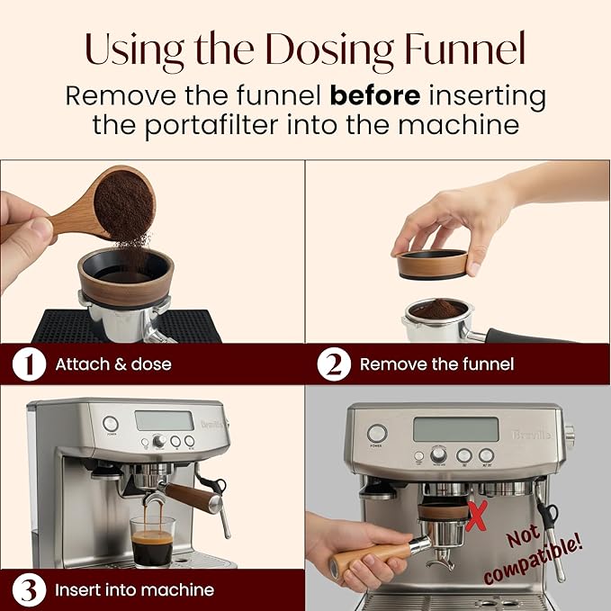 Espresso Accessories Kit for 54mm Portafilter – Premium Matching Barista Tools Set with Durable Aluminum and Real Walnut Wood – Espresso Tamper, WDT Tool and Magnetic Dosing Funnel – Black & Walnut