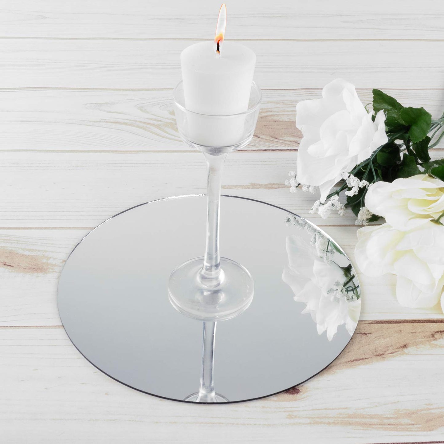 Super Z Outlet Round Mirror Wedding Table Centerpieces, 10 Pieces, 8" Inches"