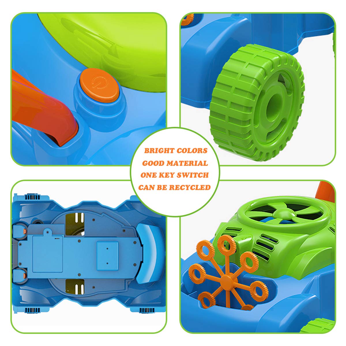 Lydaz Bubble Lawn Mower for Toddlers 1-3, Outdoor Bubble Blower Machine for 1 Year Old Boys Toy Gifts, Kids Push Summer Outside Garden Toys, Halloween Birthday Gifts for Preschool Baby Boys Age 1 2 3
